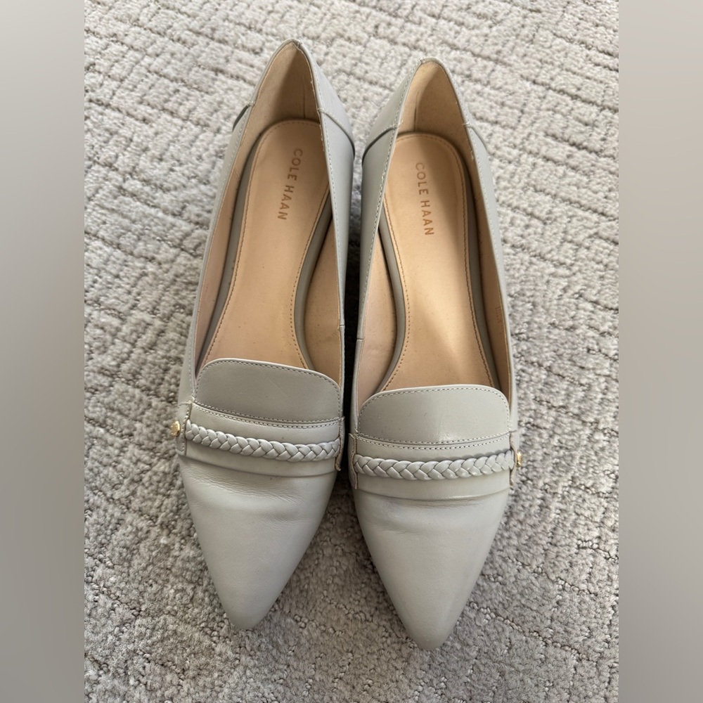 Cole Haan Shoes Leather Women's Pointed Toe Braided Trim